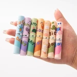 2g Mini Wholesale Macaron Round Empty Lip Balm Tube Rubber Paint Cartoon Container Private Label Lipstick Case with Custom Logo