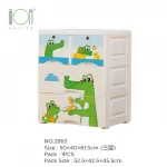 3 4 5 tiers cute crocodile plastic storage drawers cabinets with lock