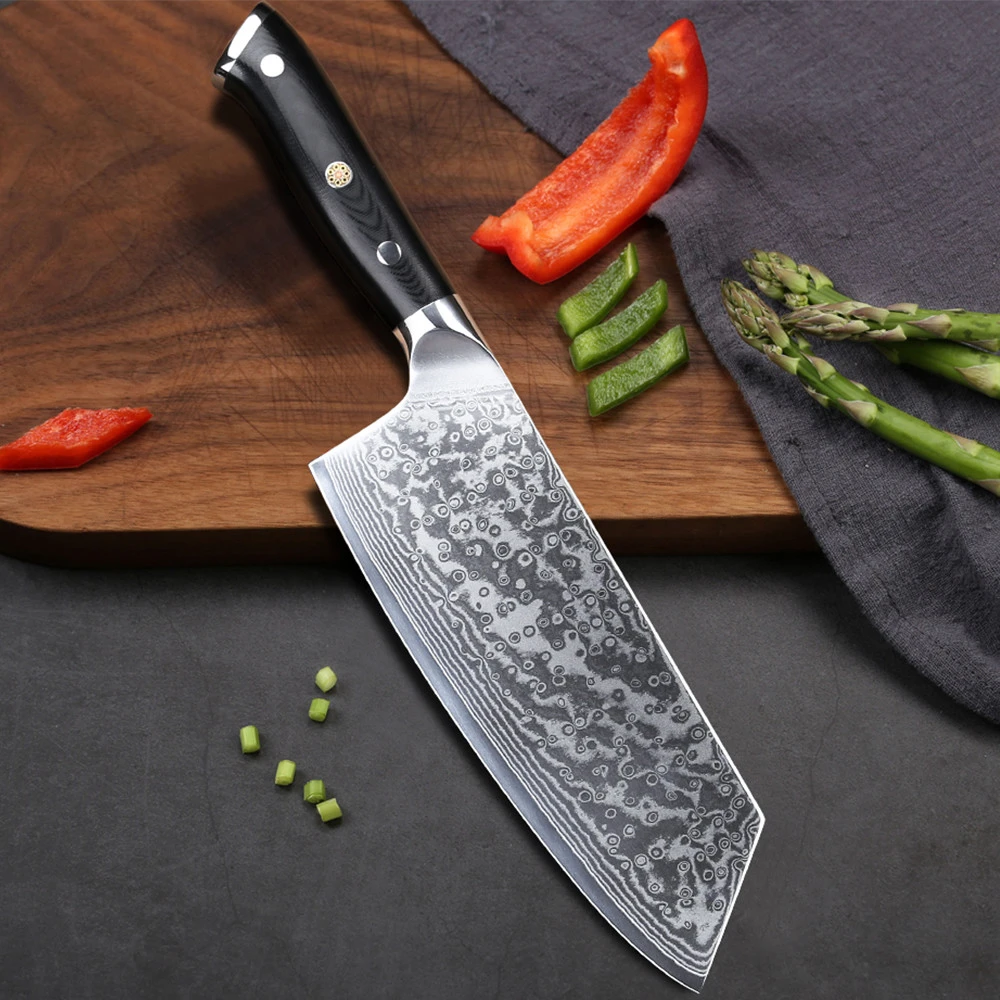 3 Pieces 67-layer Damascus Steel Kitchen Knife Set with G-10 Handle