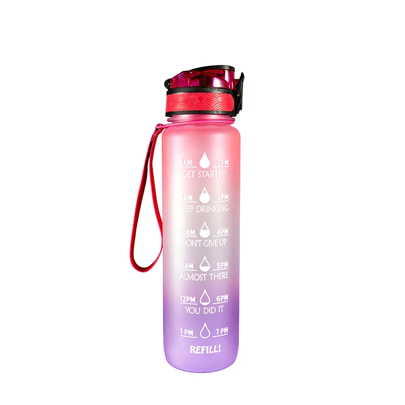 32oz BPA Free Water Bottle with Motivational Time Marker Reminder Leak-Proof 1L Drinking Bottle Tritan Sports Bottle