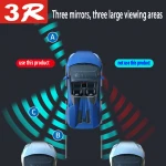 360 rotation adjustable wide angle convex rear view car auto vehicle side blind spot three sides mirror