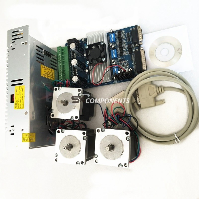 3Axis Nema 23 Stepper Motor 255oz-in &amp; Driver Board TB6560 3.5A+ 220V Power Supply 350W+ CNC ROUTER KIT