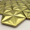3d gold hexagon mosaic metal honeycomb mosaic tile for wall or ceiling