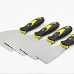 3" Mirror Polishing stainless  Steel Paint Scraper Plastic Putty Knife with Soft Rubber Grip