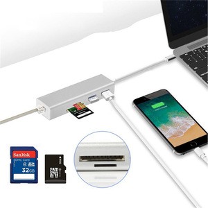 4 In 1 Usb 3.1 Type C Adapter To Rj45 Ethernet With Usb 3.0 Interface Usb Type-C Hub For Macbook G0119