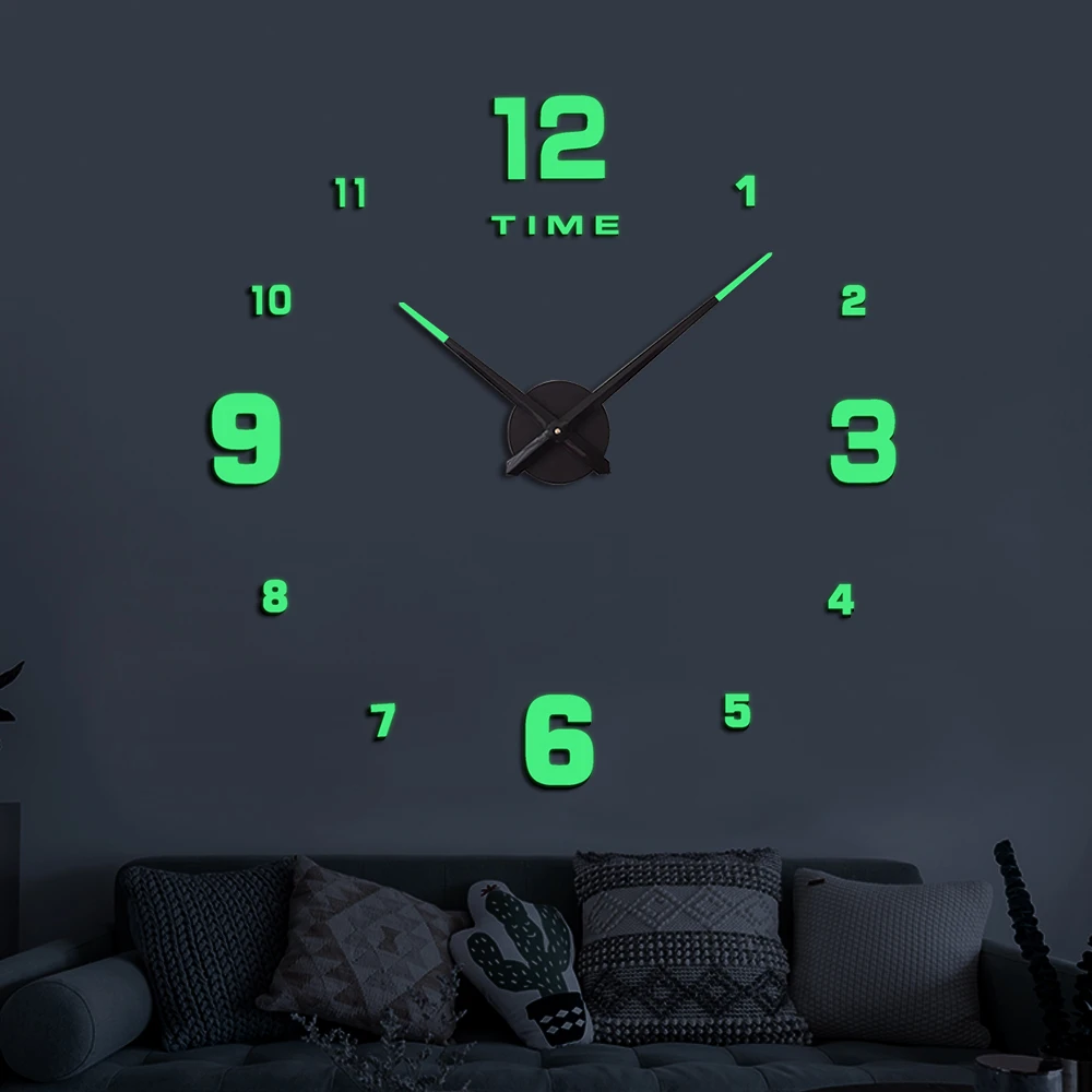47inch Acrylic Digital Clock Diy Wall Decoration Modern Wall Clock Large Luminous 3D Watch