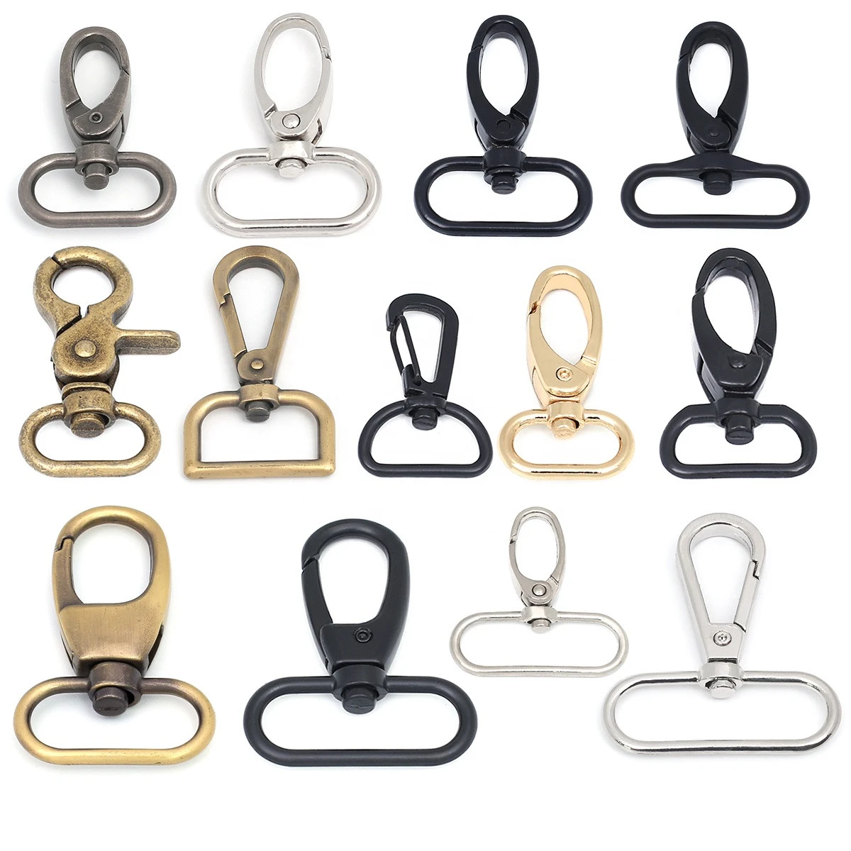 4pcs Lexing 20/26/32/38mm Metal Bags Strap Buckles Lobster Clasp Collar Carabiner Snap Hook DIY KeyChain Bag Part Accessories