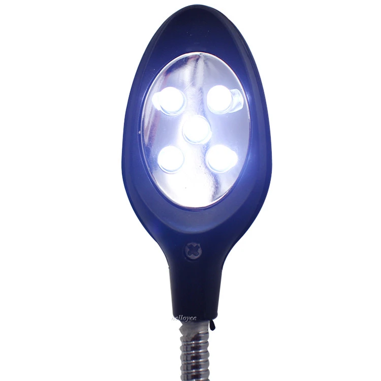 5 LED Light 10X Magnifier Desk Lamp Repair Tool Clamp Desktop Magnifying Glasses with Alligator Clip
