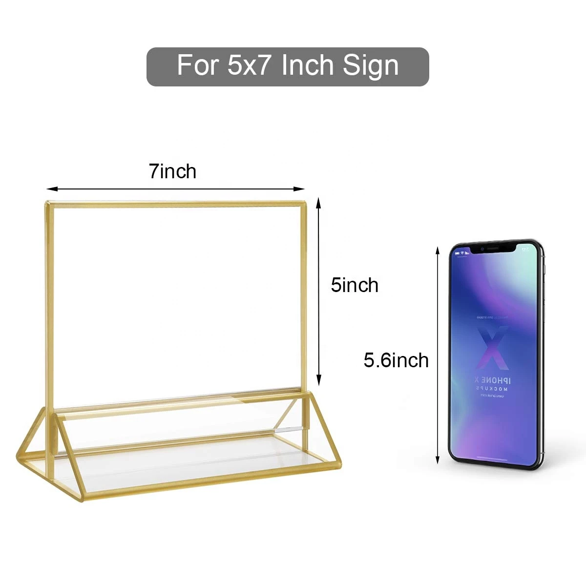 5X7 Gold Table Number Frame Acrylic Sign And Table Numbers Wedding Place Card Holder Acryl Wedding Decor Landscape