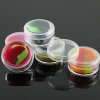 7ml non stick colorful silicone insert clear plastic stash jar for oil