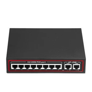 8 Port 100MB POE Switch + 2 Port 100MB Ethernet POE Network Switch