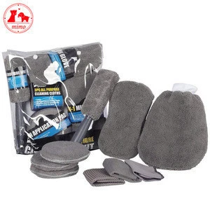 9 PCS/Set Car Cleaning Kits Set Cleaning Tools Car Wash Wool Brush Wash Gloves Auto Cash Microfiber Towel Sponge