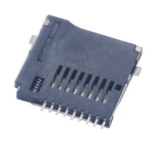 9 Pin SMT SMD Push Push Sinking PCB Board Reverse Height 1.05mm Type TF Card Micro SD Card Connector