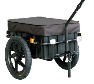 90L Bicycle Bike Cargo Trailer Steel Carrier Storage Cart Wheel Runner with plastic bin