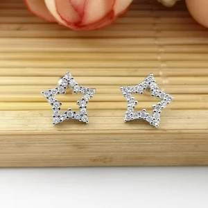 925 Sterling Silver Star Cartilage Earrings Fashion Ear StudsTragus Helix Piercing Jewelry