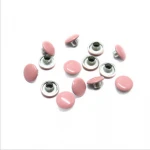 9mm Round Head Metal Brass Pink Color Single Cap Rivet For Leather bag