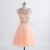 Import A-Line Illusion Neckline Short / Mini Lace Tulle Cocktail Party Homecoming Prom Dress from China