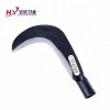 A new curved sickle with a wooden handle for cutting trees and cutting grass