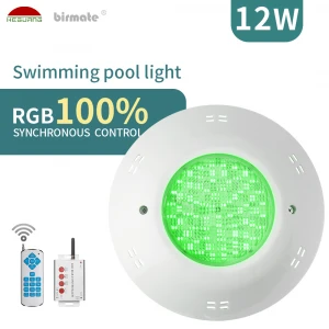 AC12V RGB Synchronous control 12W IP68 led wall mount fiberglass swimming pool light led pool light led above ground pool light