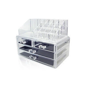 Acrylic Makeup Cosmetic Organizer Storage Drawers Two Pieces Set