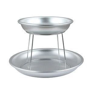 Aluminum all size customize deep round sea food dish tray plate seafood platter buffet ware for restaurants hotels