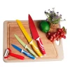 Amazon Bestseller Customized Logo 5PCS Non-stick Coating Stainless Steel Kitchen Knife Set in Gift Box