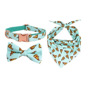 amazon hot sale pet products adjustable  bowtie pet dog collar with  rose gold metal buckle