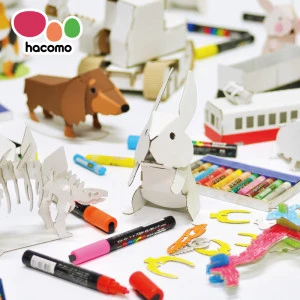 Animals cute paper craft DIY paintable kit