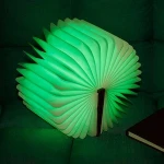ANIMUSS USB 5V Rechargeable LED Folding Light Book Shape Night Lamp Wooden Magnet Cover Home Table Desk Cool Warm White Light