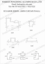 Anodized Aluminium profiles for Ecuador Mini Curtain Wall