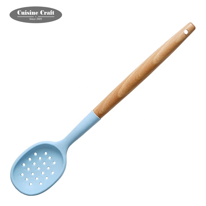 Aqua blue Silicone kitchen utensil gadgets heat resistant  Cooking  service spoon  silicone