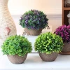 Artificial Plants  Grass Faux Flower Farmhouse Decor Indoor with Pot Decoration for Living Room Lifelike Set of 6