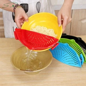 As Seen On TV Colander Fits All Pots and Bowls Clip On Silicone Kitchen Food Strainer For Spaghetti Pasta