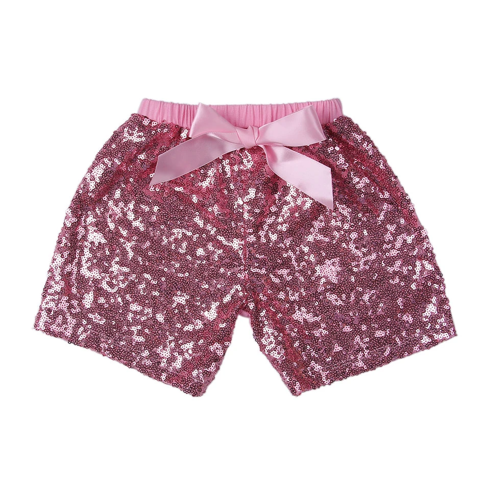 Baby Girl  Summer  Shiny Short Colorful  Newborn Baby Sequin Pant Sequin Shorts With Bow