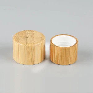 Bamboo and wood products cosmetic packaging bottle cap 18/20/24/410 plastic bottle spiral lid 20mm 24mm bamboo screw cover