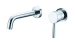 Bathroom Sink Faucet Wall Mounted Single Handle Brushed Gold Brass Basin Faucet