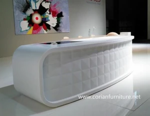 Beautiful looking acrylic solid surface salon front counter