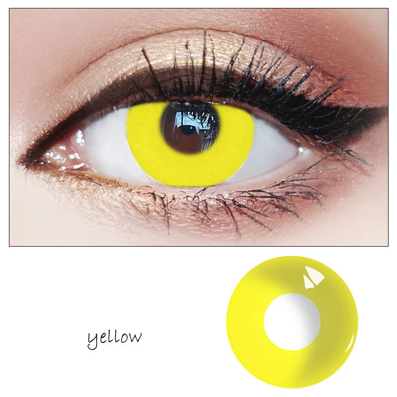 Beauty Coner 2pcs/pair Cosplay Pure Color Series Cosmetic Contact Lenses Crazy Halloween Cosplay Color Contact Lens