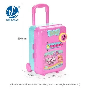 Bemay Toy Multifunctional Children Speaker Toy Suitcases Pretend Play Toy+musical+instrument Singing Microphone Pull Box For KId