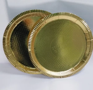 Best quality hot sale disposable paper golden paper plates
