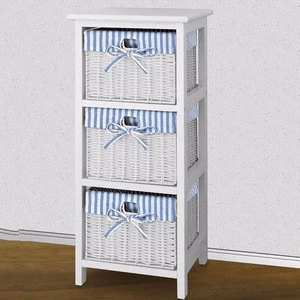 Best sellers modern upright cheap storage wooden cabinet with 3 baskets