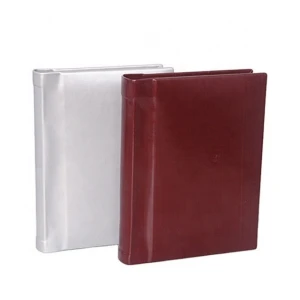 Best selling silver and burgundy leather cover peel and stick album self stick photo albums