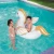 Import birthday gifts wholesale beach and pool party toys swimming pool ride-on float inflatable white horse animal float for children from China