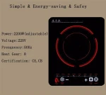 Black ABS plastic quick heating high power USA popular electric battery powered induction cooker