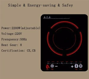 Black ABS plastic quick heating high power USA popular electric battery powered induction cooker