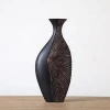 Black Art Restaurant Table Resin Luxury Flower Vase