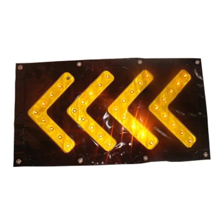 Black Custom Reflective Safety Electronic Flashing Led Chevron Arrow Road Warning Traffic Sign