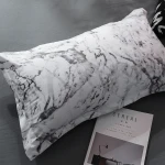 Brushed Microfiber Bed Comforter Set Bedding Marble Duvet Cover Sets Bedroom