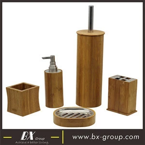BX Group hot sale natural wood round bathroom accessory set product