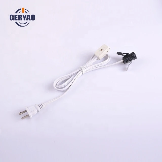 Canada American standard  power cord with butterfly clip lampholder E12, rotary switch,2 pin plug for salt power cord